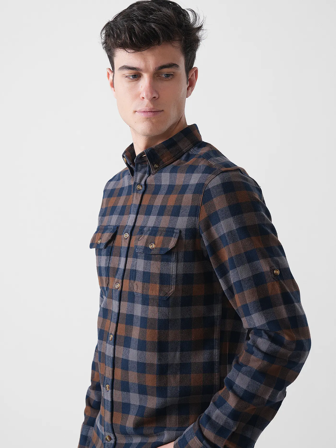 FJÄLLRÄVEN | Herren Flanellhemd Skog | dunkelblau