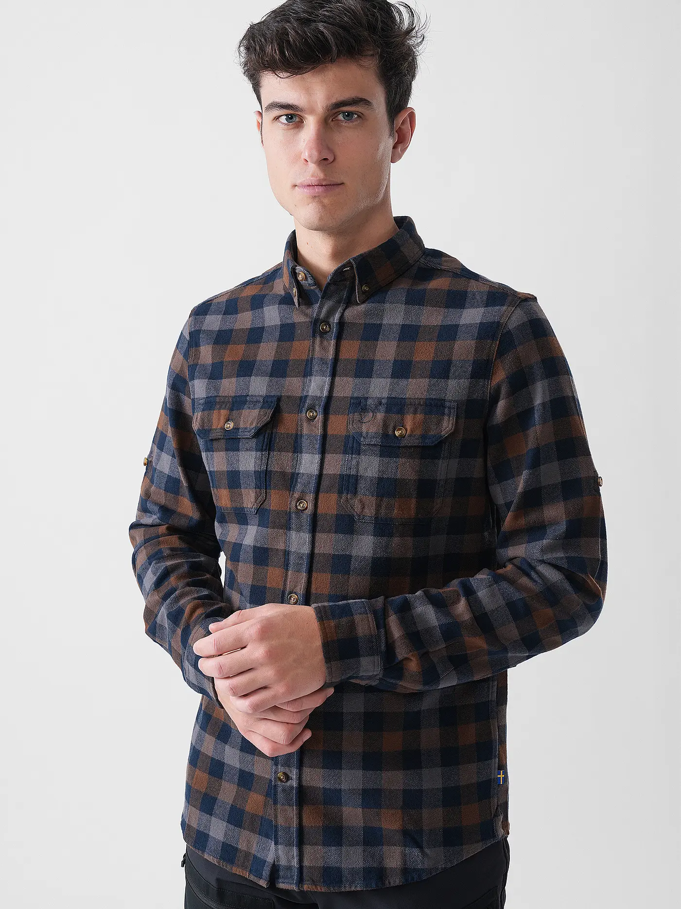 FJÄLLRÄVEN | Herren Flanellhemd Skog | dunkelblau