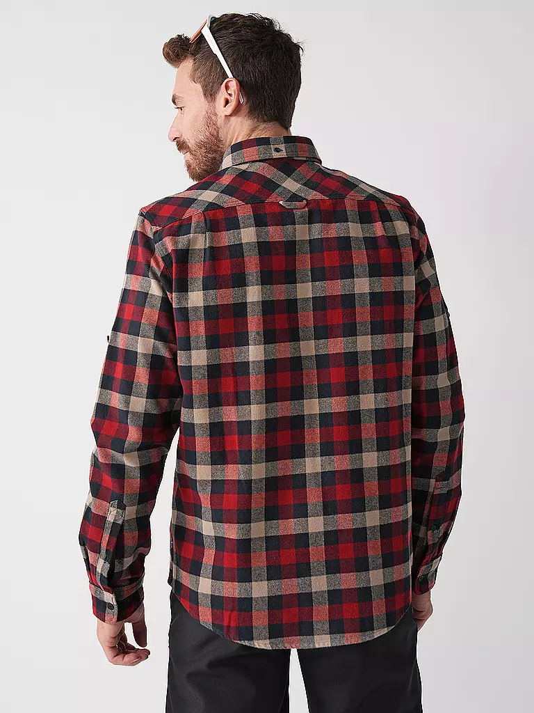 FJÄLLRÄVEN | Herren Flanellhemd Skog | dunkelrot