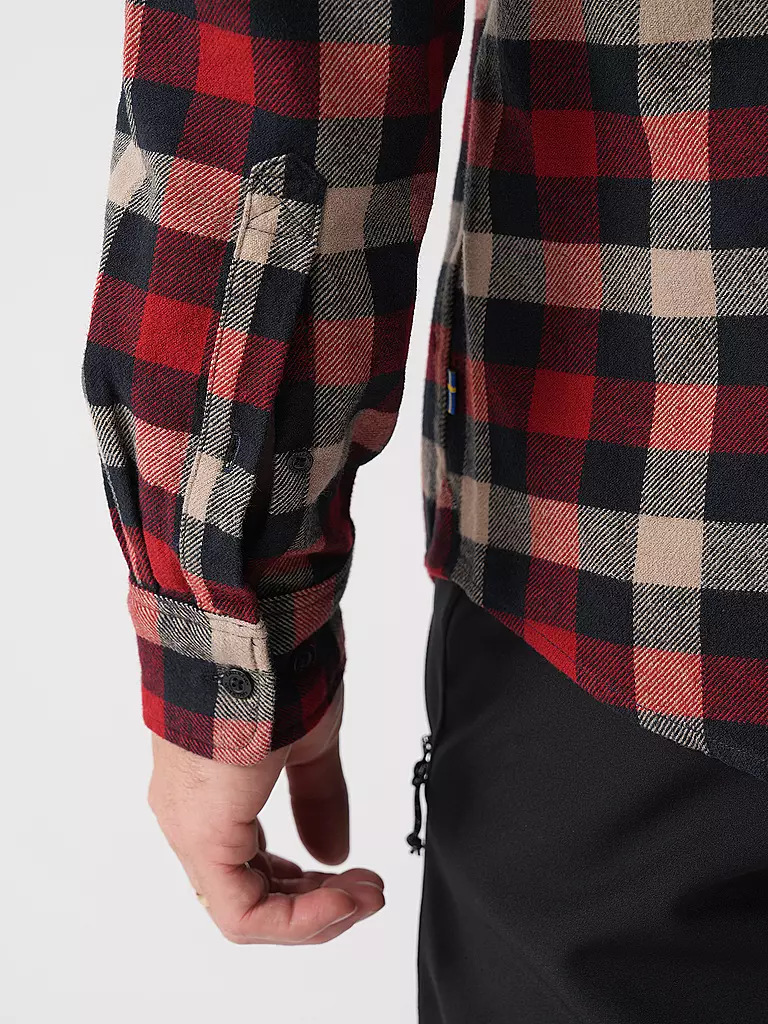 FJÄLLRÄVEN | Herren Flanellhemd Skog | dunkelrot
