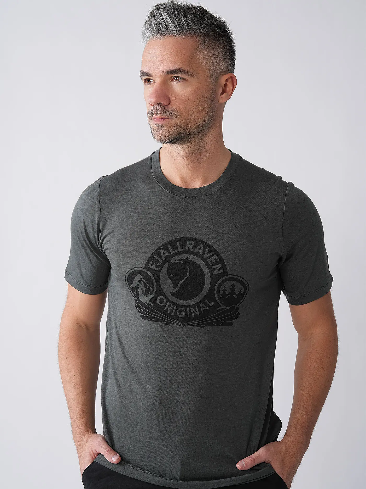 FJÄLLRÄVEN | Herren Funktionsshirt Abisko Wool Classic | grau