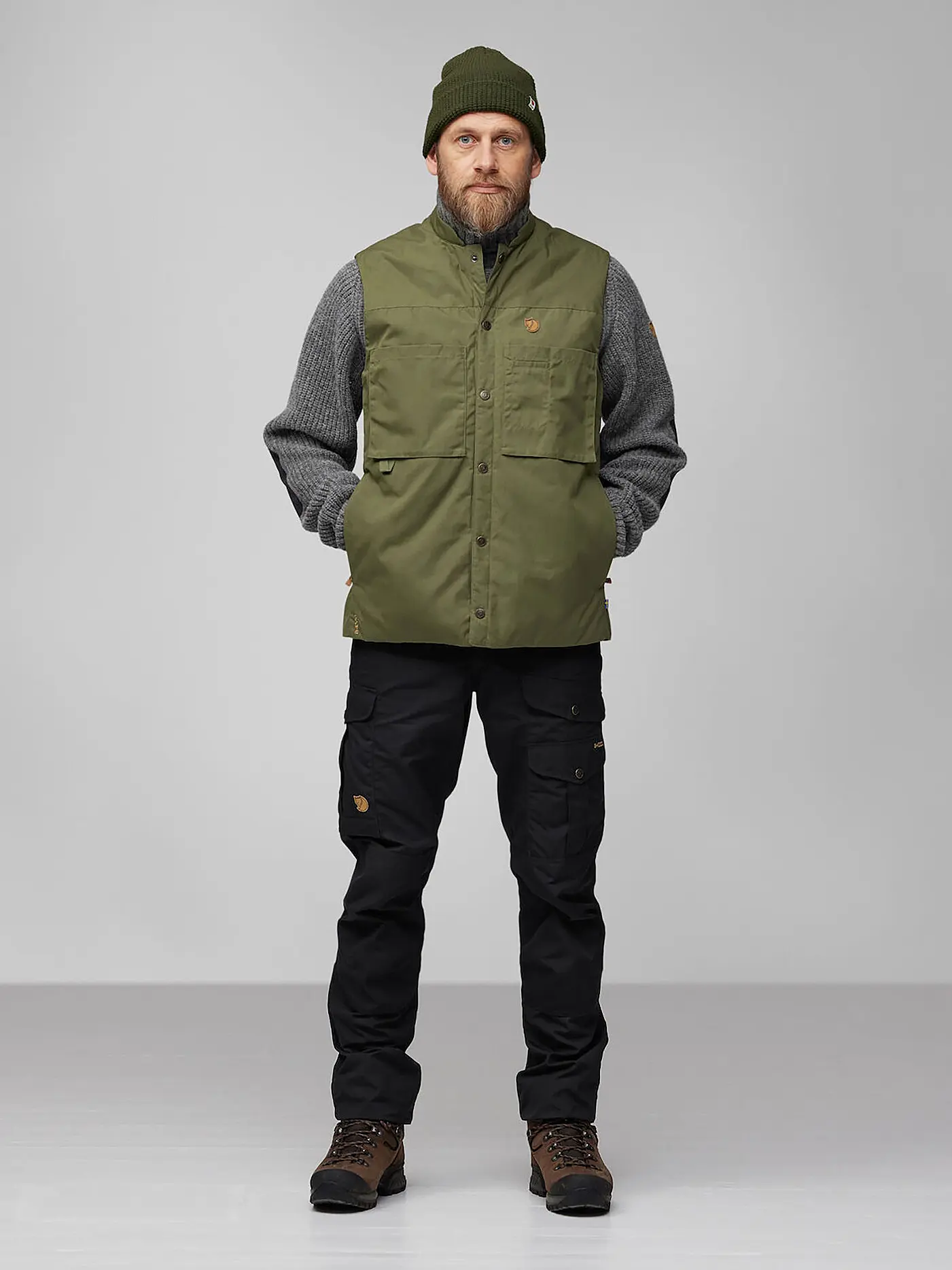 FJÄLLRÄVEN | Herren Weste Singi Padded G1000 | olive
