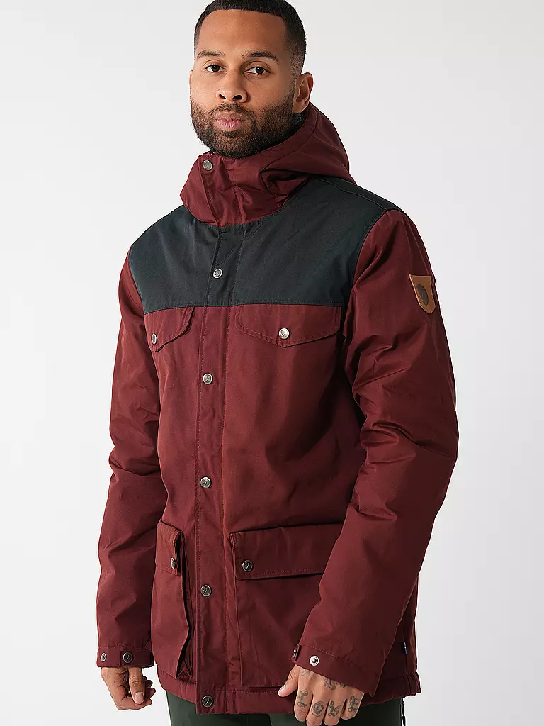 FJÄLLRÄVEN | Herren Winterparka Greenland Winter G1000 Hoodie | dunkelrot
