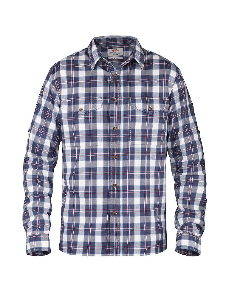 FJÄLLRÄVEN Herren Outdoorhemd Singi Flannel blau | S