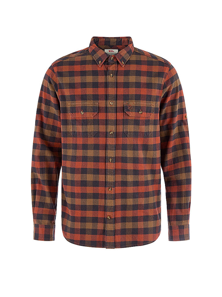 Fjällräven Herren Hemd Skog Flannel Relaxed Fit BW dunkelrot