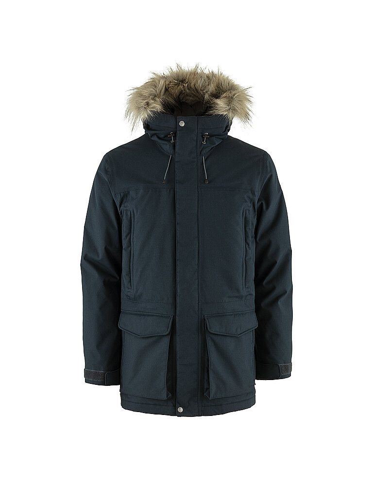 FJÄLLRÄVEN Herren Winterparka Nuuk Lite Hoodie dunkelblau | S