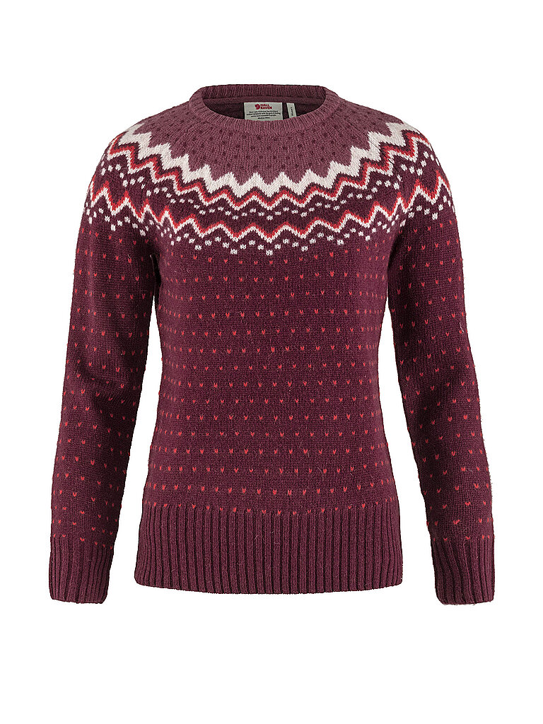 FJÄLLRÄVEN Damen Funktionspullover Oevik Knit Wolle dunkelrot | L