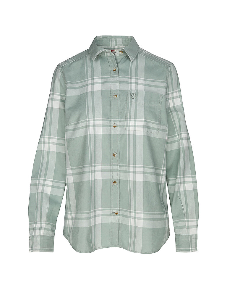 FJÄLLRÄVEN Damen Bluse Oevik Lite Flannel hellgrün | XS