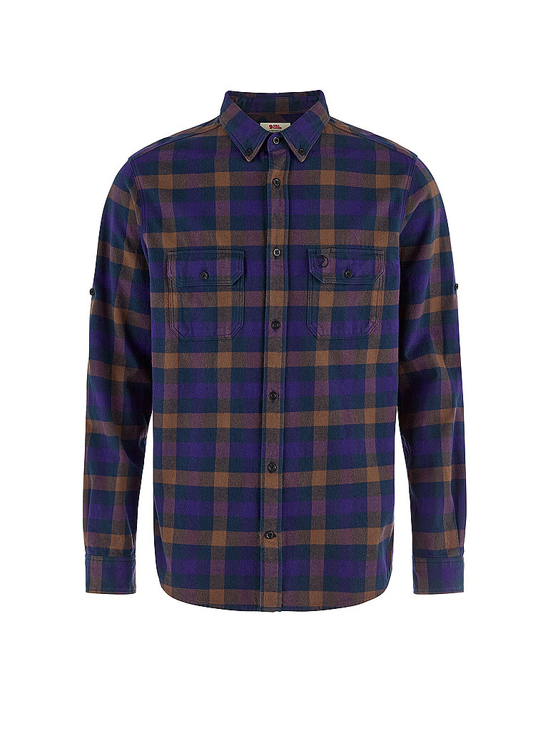 FJÄLLRÄVEN Herren Hemd Skog Flannel Relaxed Fit BW lila | S