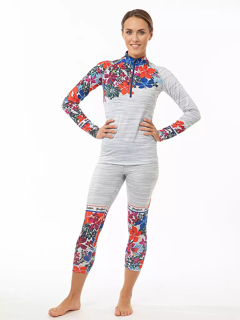 FREISEIN | Damen Shirt Winterwarm & Superstretch Snowflower | grau