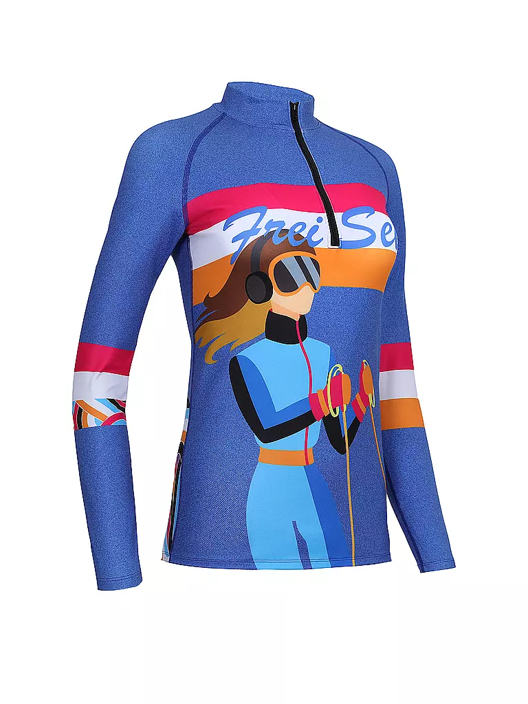 FREISEIN | Damen Unterzieh Zipshirt SlopeQueen | blau