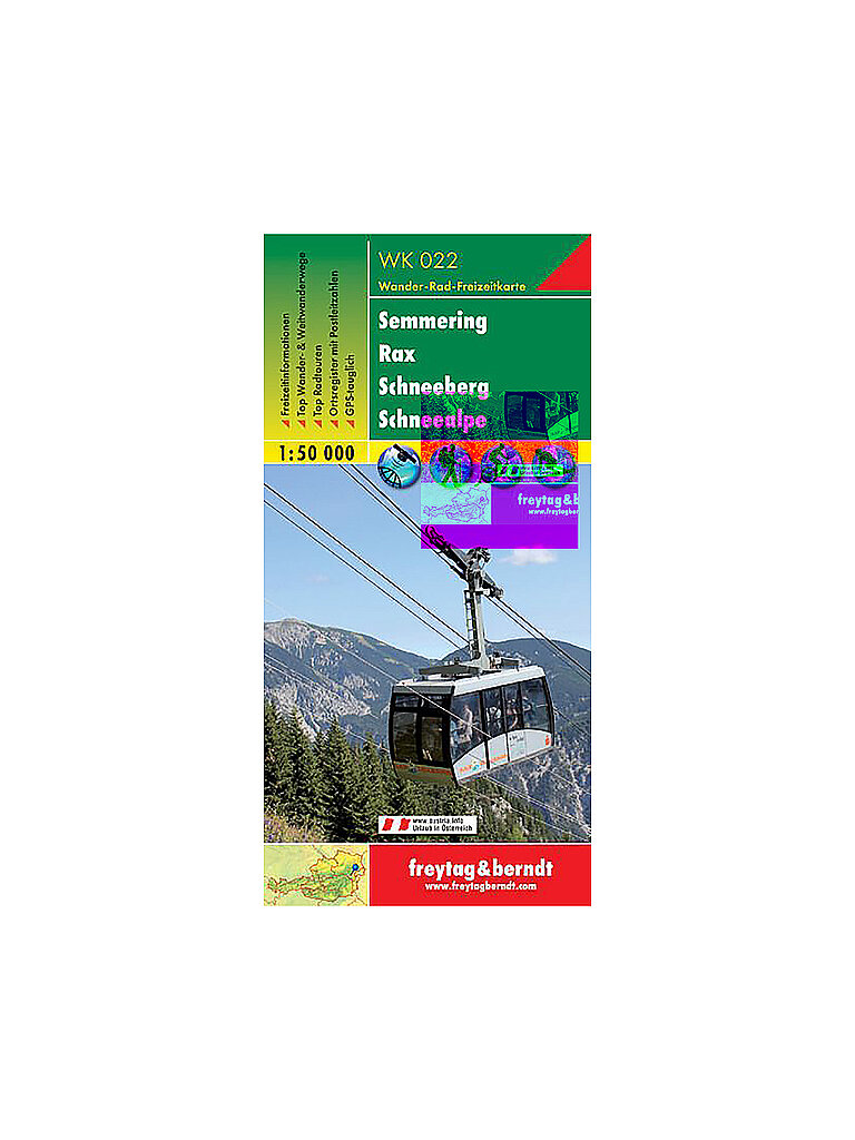FREYTAG & BERNDT Wanderkarte WK 022 Semmering - Rax - Schneeberg - Schneealpe, 1:50.000