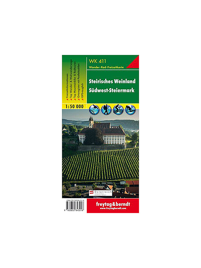 FREYTAG & BERNDT Wanderkarte WK 411 Steirisches Weinland - Südwest-Steiermark, 1:50.000