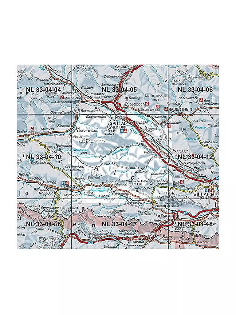 FREYTAG & BERNDT | BEV-Karte 3111, Spittal an der Drau 1:50.000 | keine Farbe
