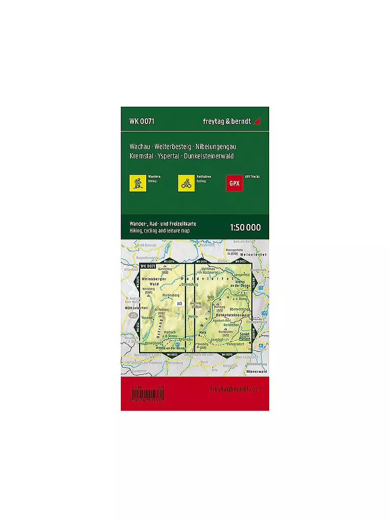 FREYTAG & BERNDT | Wander-, Rad- und Freizeitkarte WK 0071 Wachau, 1:50.000 | 