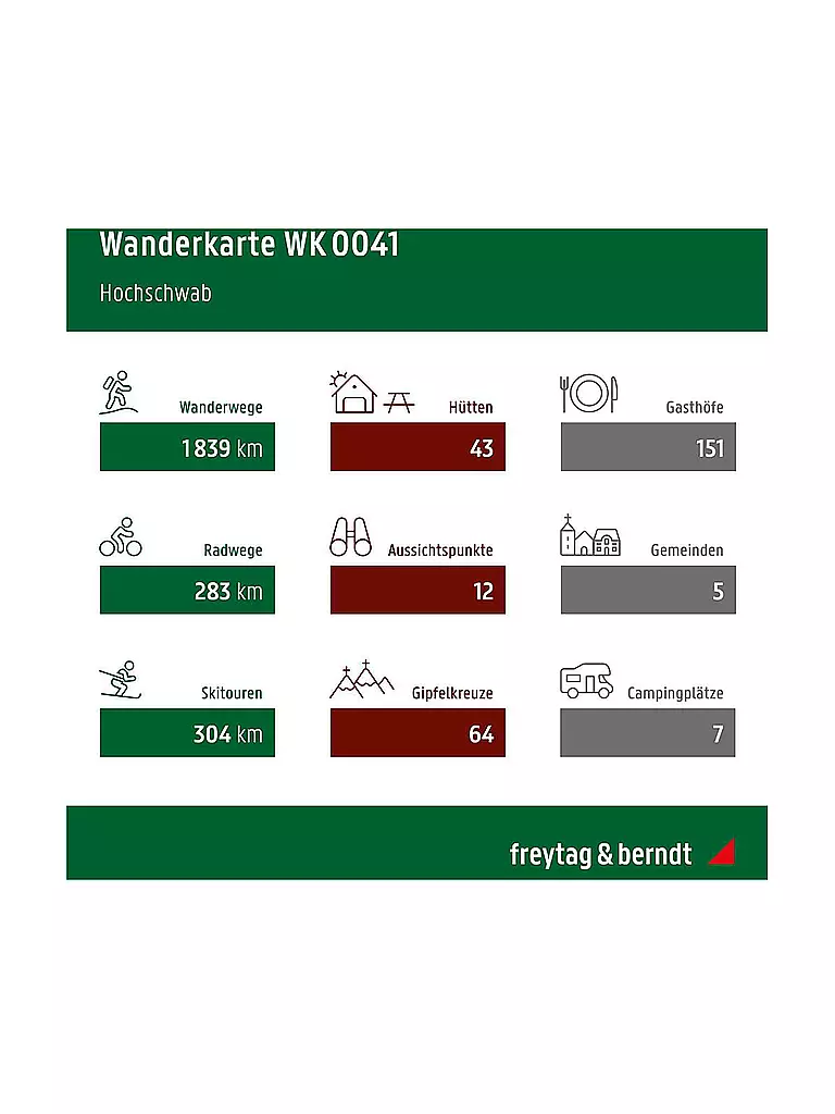 FREYTAG & BERNDT | Wanderkarte WK 0041 Hochschwab - Veitschalpe - Eisenerz - Bruck an der Mur, 1:50.000 | keine Farbe