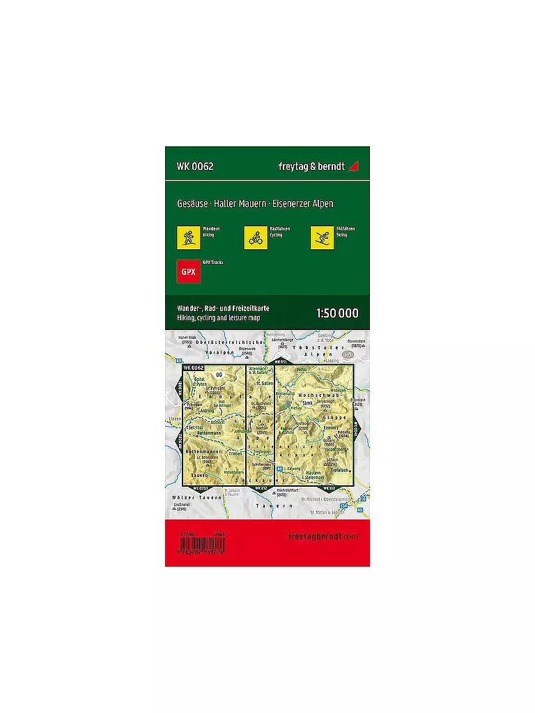 FREYTAG & BERNDT | Wanderkarte WK 0062 Gesäuse - Haller Mauern - Eisenerzer Alpen, 1:50.000 | 