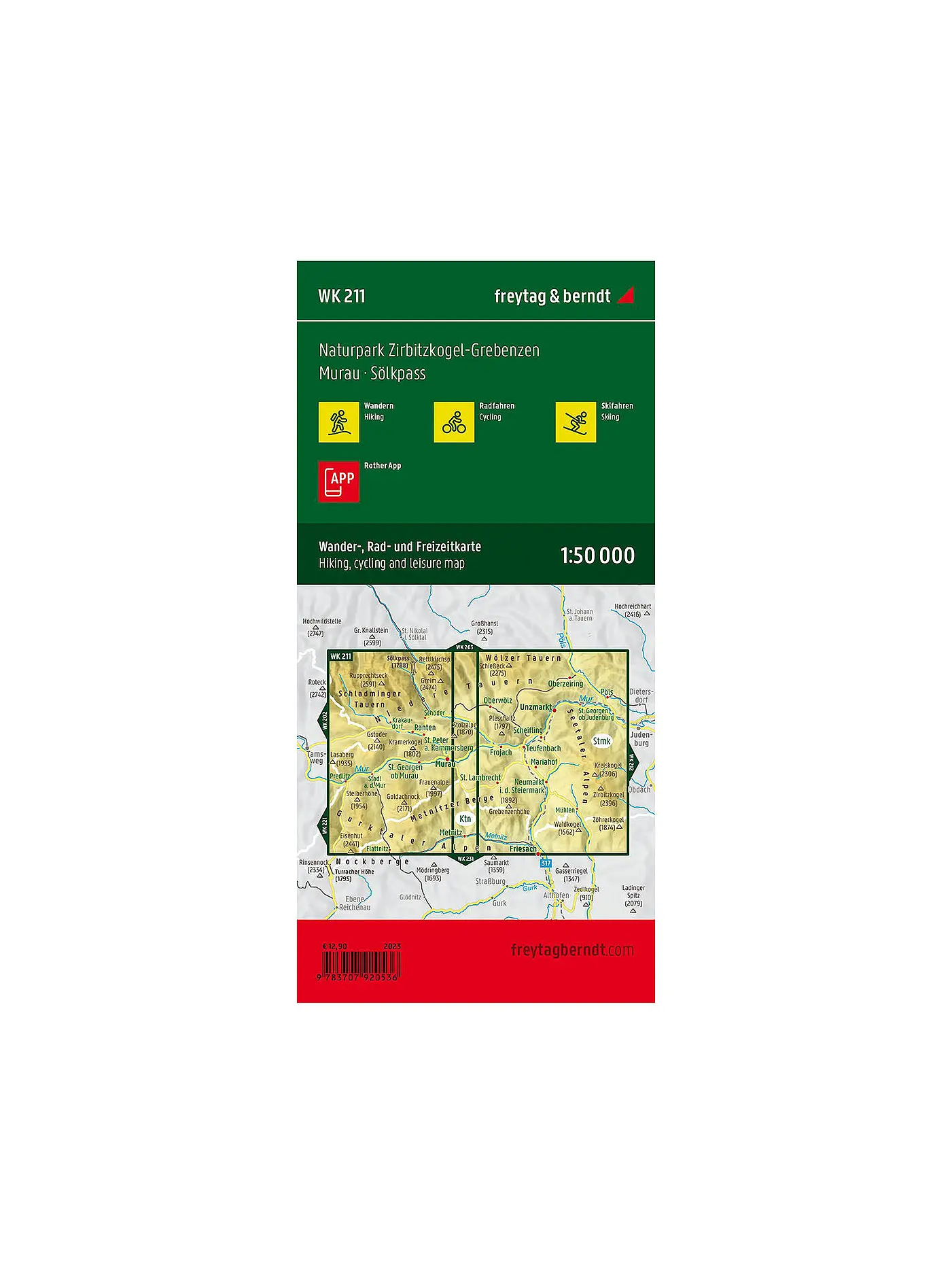 FREYTAG & BERNDT | Wanderkarte WK 211 Naturpark Zirbitzkogel-Grebenzen, 1:50.000 | keine Farbe