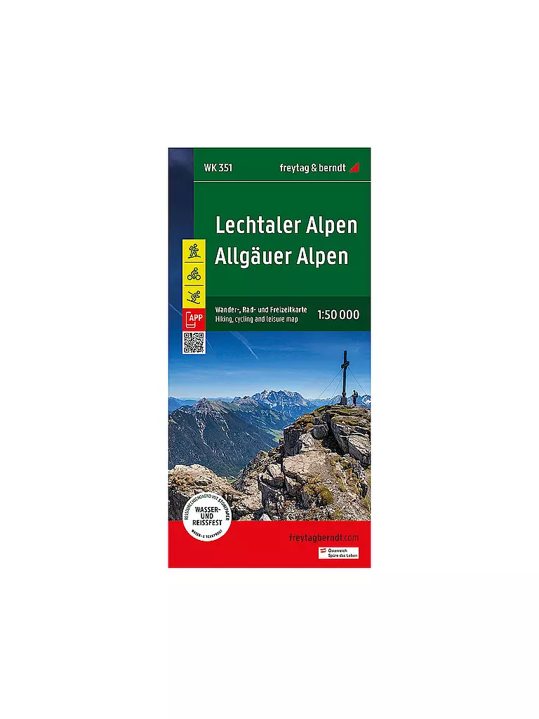 FREYTAG & BERNDT | Wanderkarte Lechtaler Alpen - Allgäuer Alpen Maßstab 1:50.000 | keine Farbe