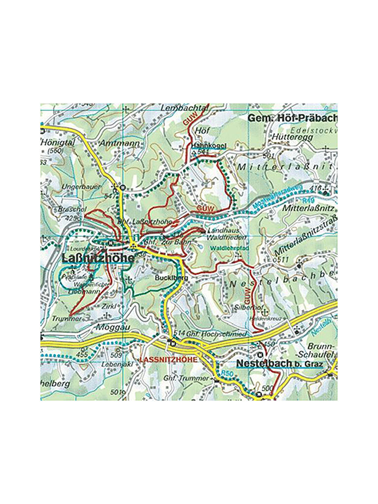 FREYTAG & BERNDT | Wanderkarte WK 133 Graz und Umgebung - Region Hügelland-Schöcklland - Gleisdorf - Weiz - Raabklamm, 1:50.000 | keine Farbe