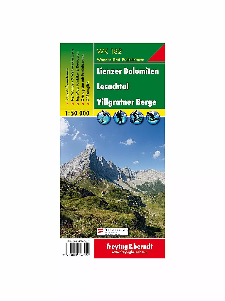 FREYTAG & BERNDT | Wanderkarte WK 182 Lienzer Dolomiten-Lesachtal-Villgratner Berge, 1:50.000 | keine Farbe