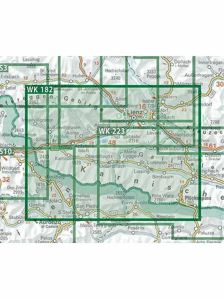 FREYTAG & BERNDT | Wanderkarte WK 182 Lienzer Dolomiten-Lesachtal-Villgratner Berge, 1:50.000 | keine Farbe