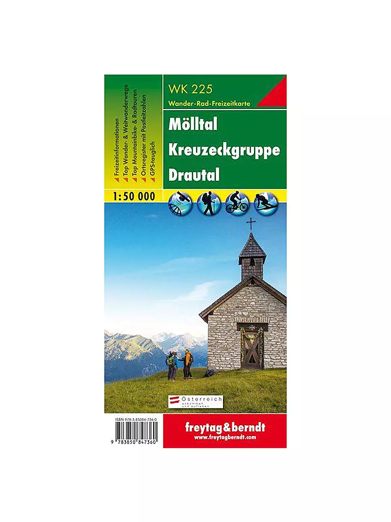 FREYTAG & BERNDT | Wanderkarte WK 225 Mölltal-Kreuzeckgruppe-Drautal, 1:50.000 | keine Farbe