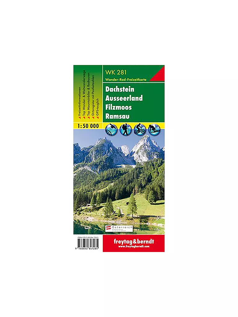 FREYTAG & BERNDT | Wanderkarte WK 281 Dachstein - Ausseerland - Filzmoos - Ramsau, 1:50.000 | keine Farbe