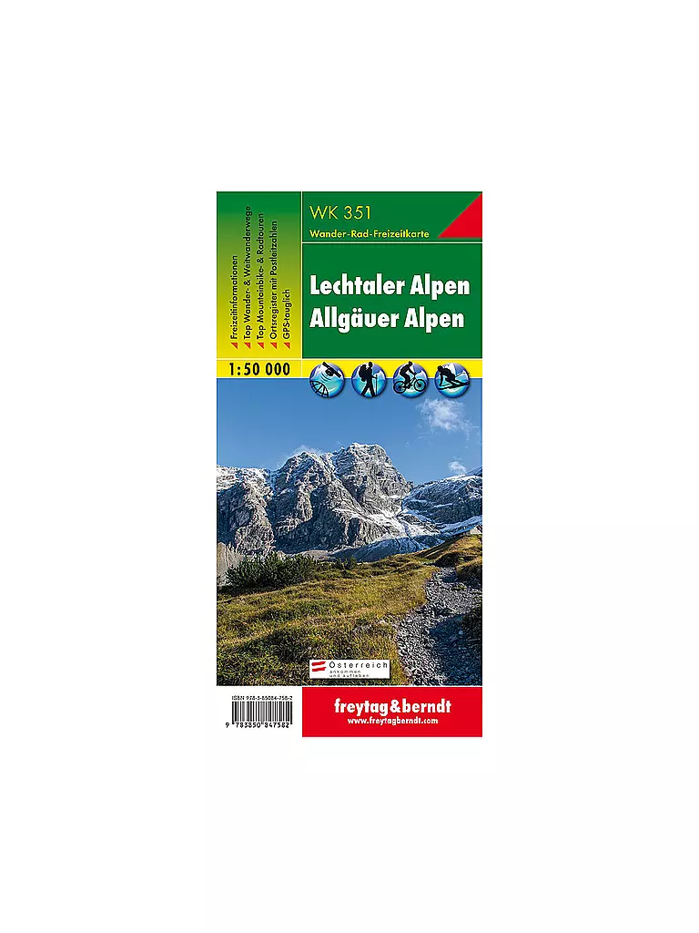 FREYTAG & BERNDT | Wanderkarte WK 351 Lechtaler Alpen - Allgäuer Alpen, 1:50.000 | keine Farbe