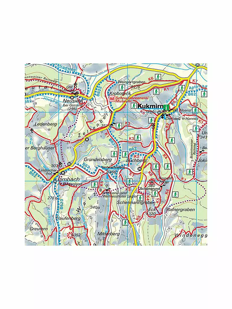 FREYTAG & BERNDT | WK 423 Steirisches Thermenland - Südliches Burgenland - Steirisches Vulkanland Wanderkarte 1:50.000 | keine Farbe