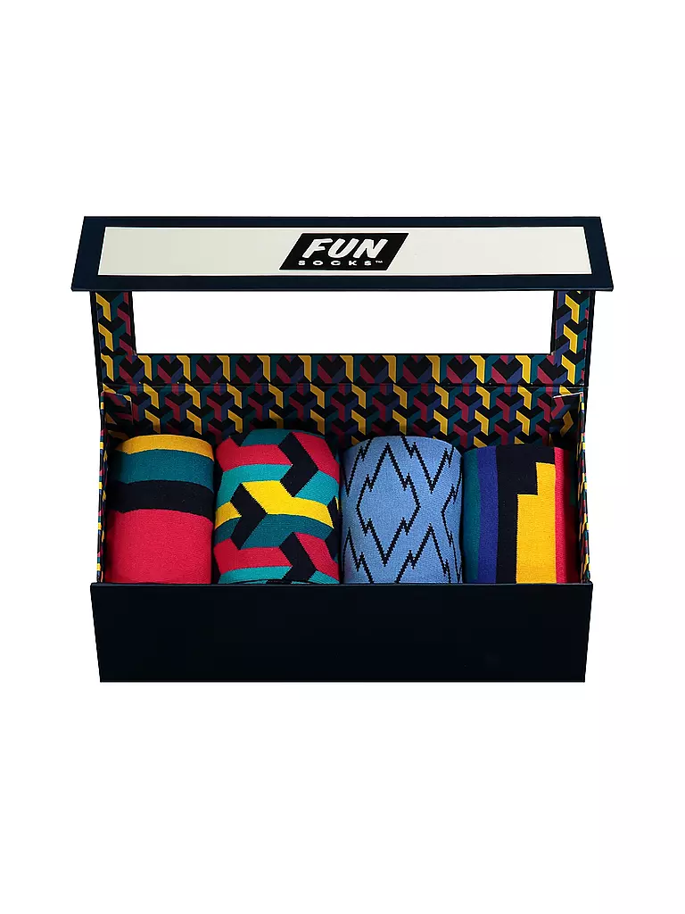 FUN SOCKS | Herren Socken-Geschenkset 4er Pkg. | bunt