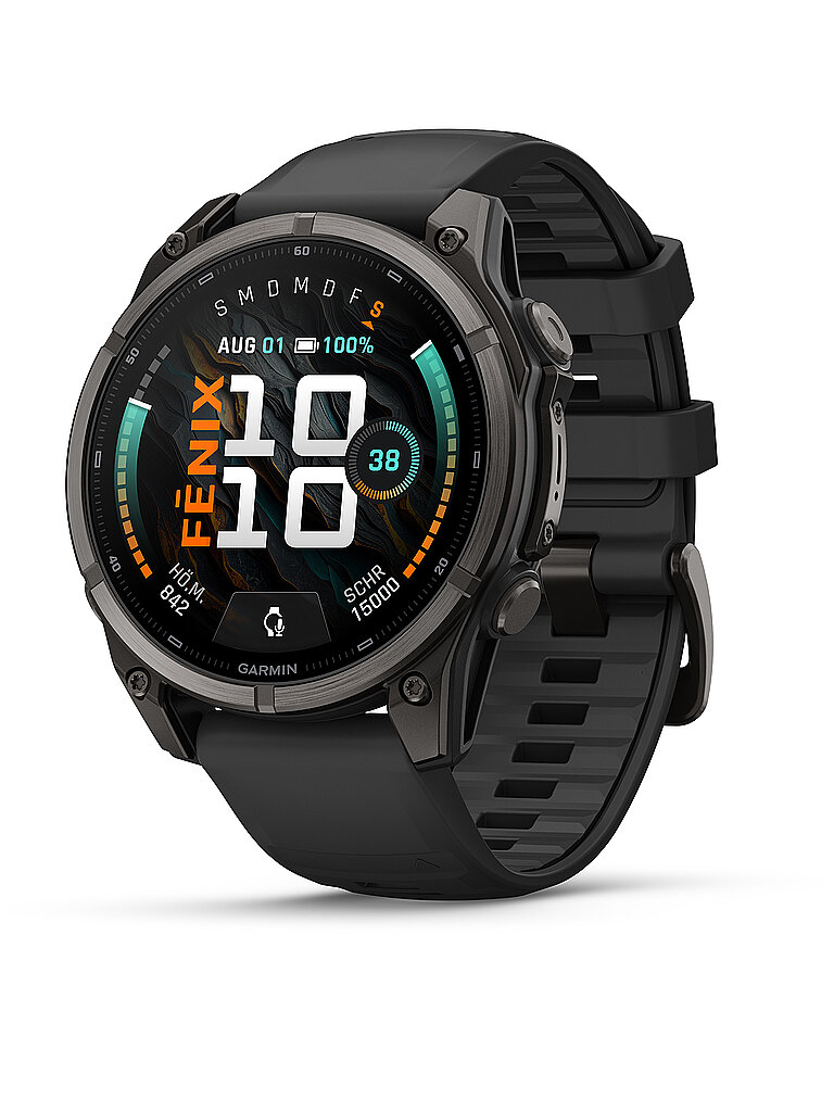 GARMIN GPS-Multisport-Smartwatch Fenix 9 Schwarz/Carbongrau 47mm schwarz