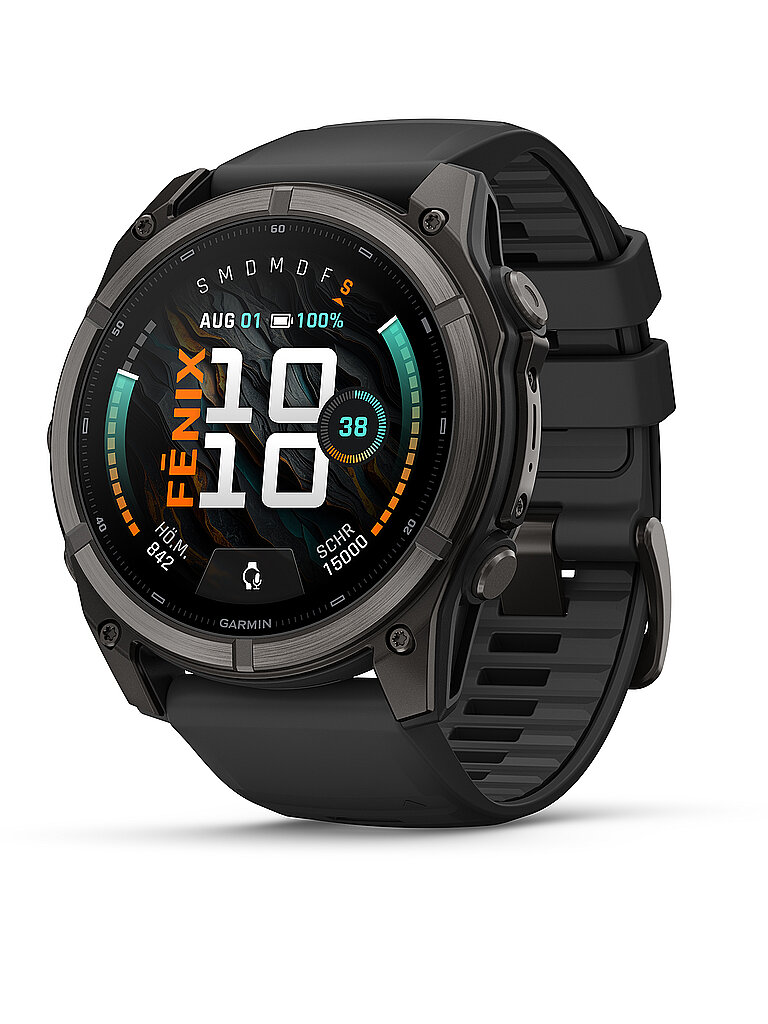 GARMIN GPS-Multisport-Smartwatch Fenix 9 Schwarz/Carbongrau 51mm schwarz