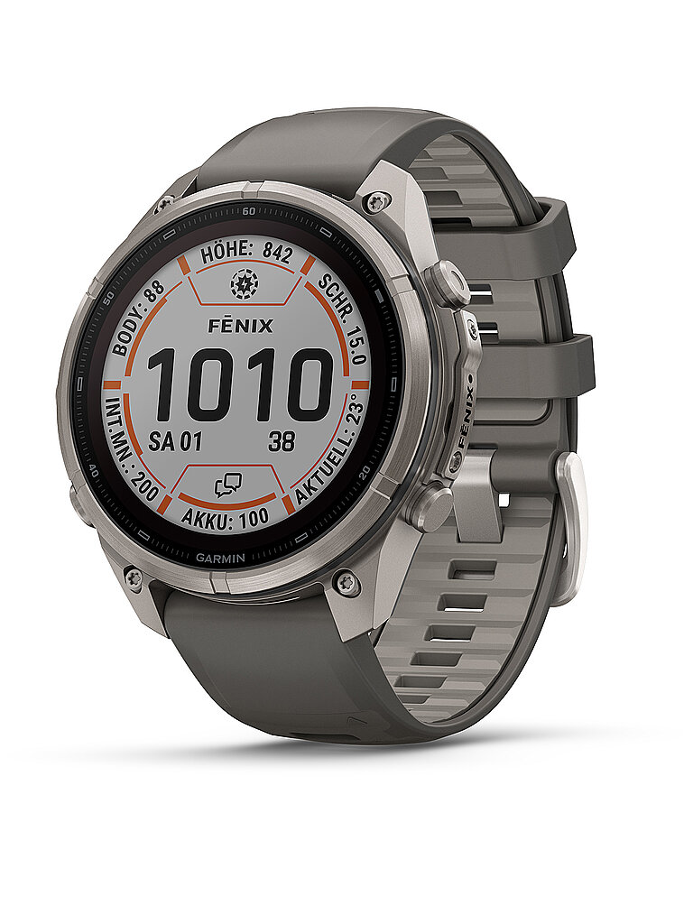 GARMIN GPS-Multisport-Smartwatch Fenix 9 Pro InReach Solar Kieselgrau/Silbergrau 47mm silber | 51MM