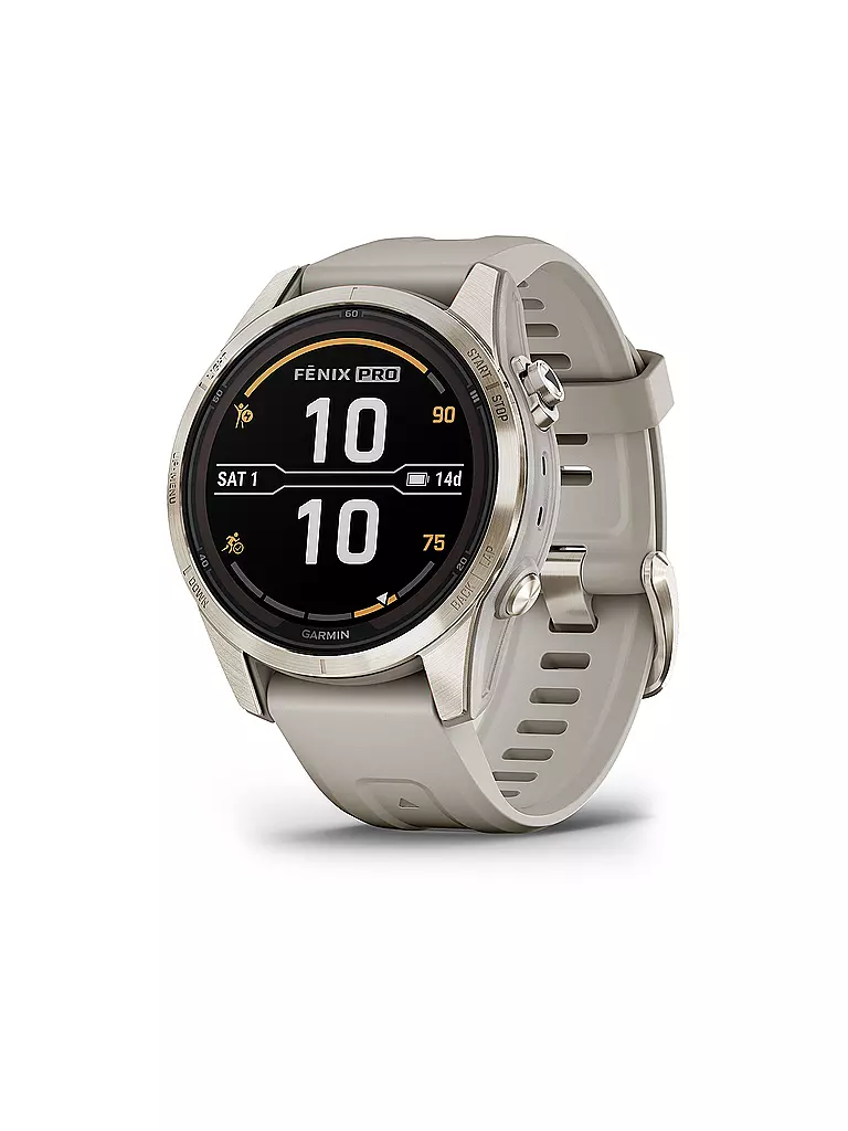 GARMIN | GPS-Sportuhr fenix 7S Pro Sapphire Solar | beige