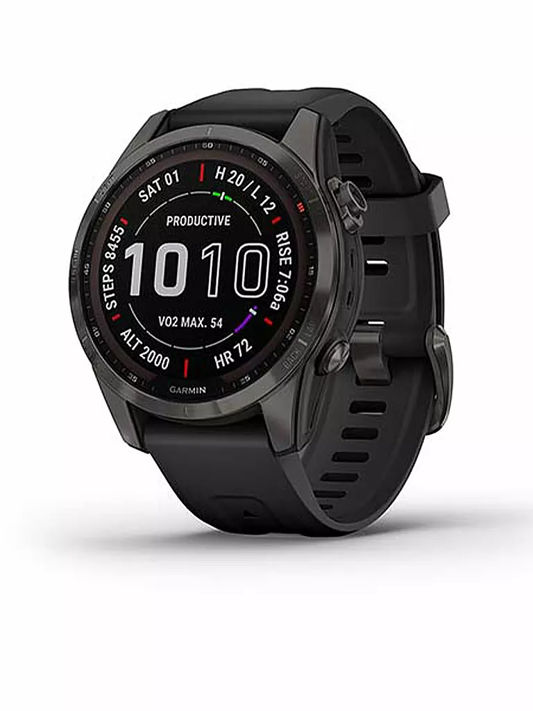 GARMIN | GPS-Sportuhr Fenix 7S Sapphire Solar | grau