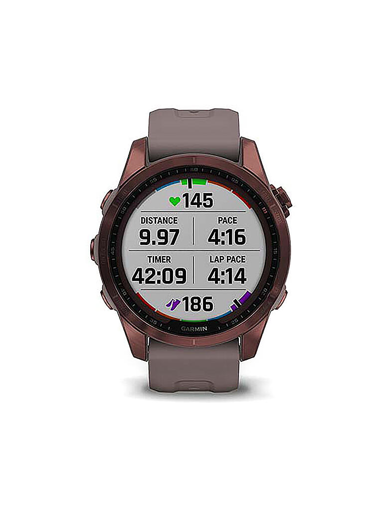 GARMIN | GPS-Sportuhr Fenix 7S Sapphire Solar | braun