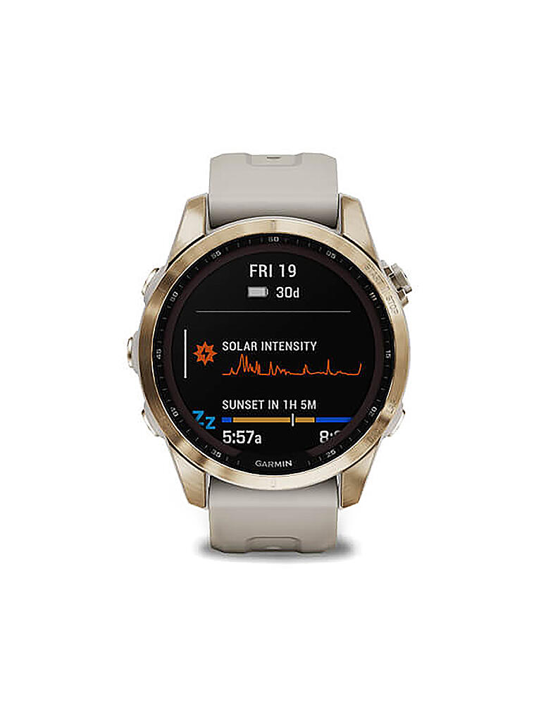 GARMIN | GPS-Sportuhr Fenix 7S Sapphire Solar | beige