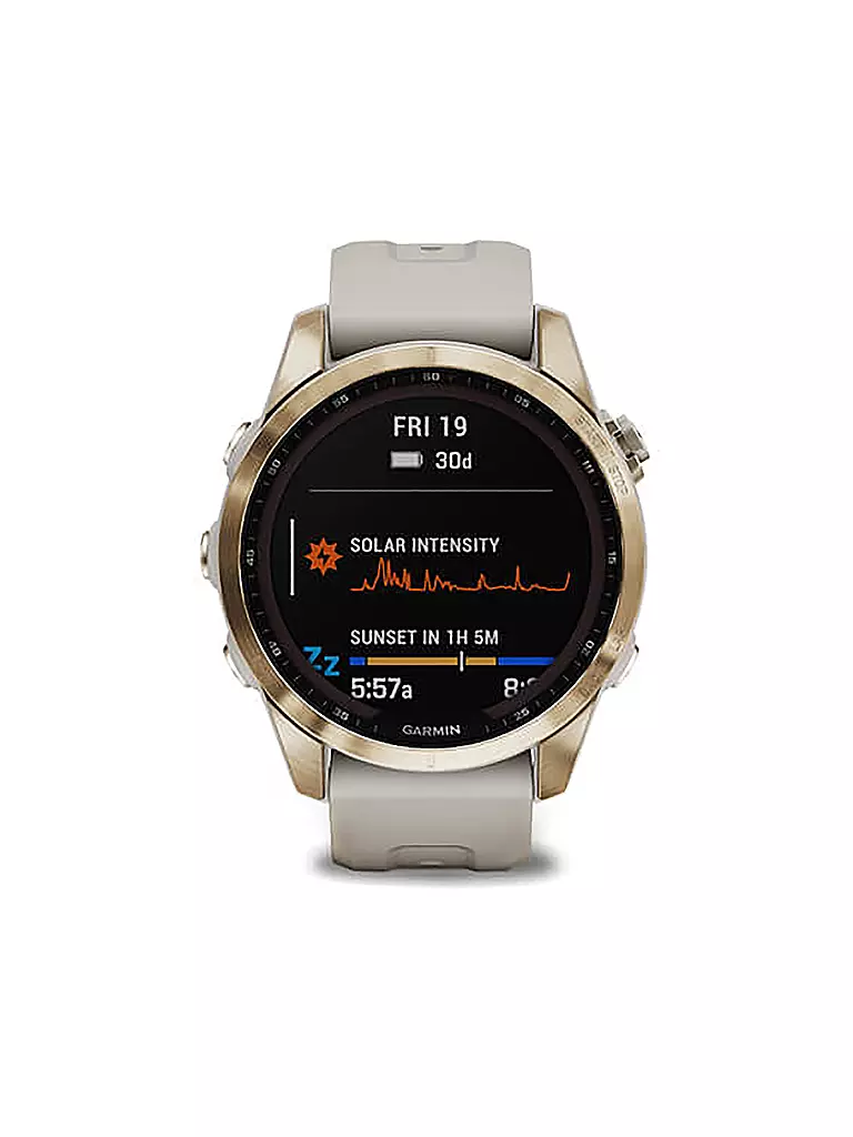 GARMIN | GPS-Sportuhr Fenix 7S Sapphire Solar | beige