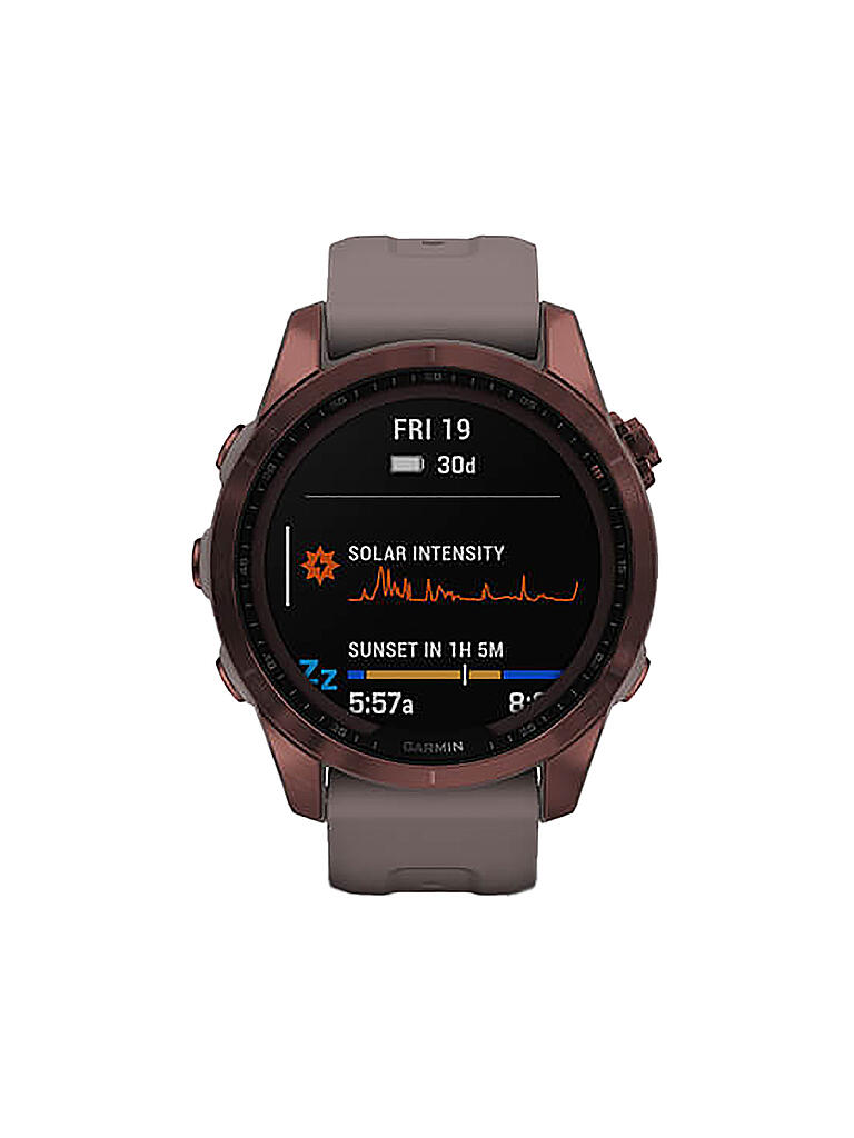 GARMIN | GPS-Sportuhr Fenix 7S Sapphire Solar | braun