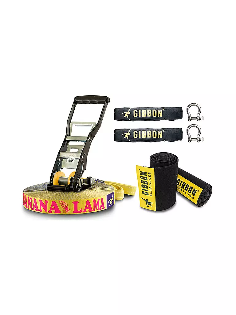 GIBBON SLACKLINES | Slackline Banana Lama XL Treewear Set | gelb