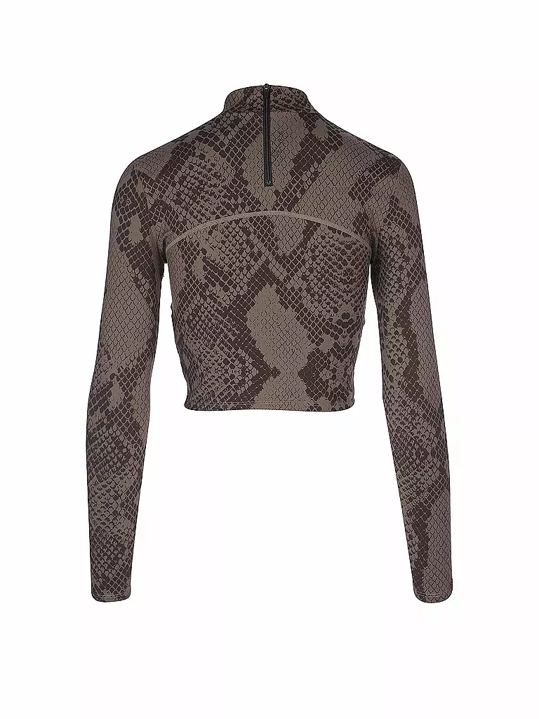 GUESS PERFORMANCE | Damen Fitnessshirt Cropped  Erin Animal | braun