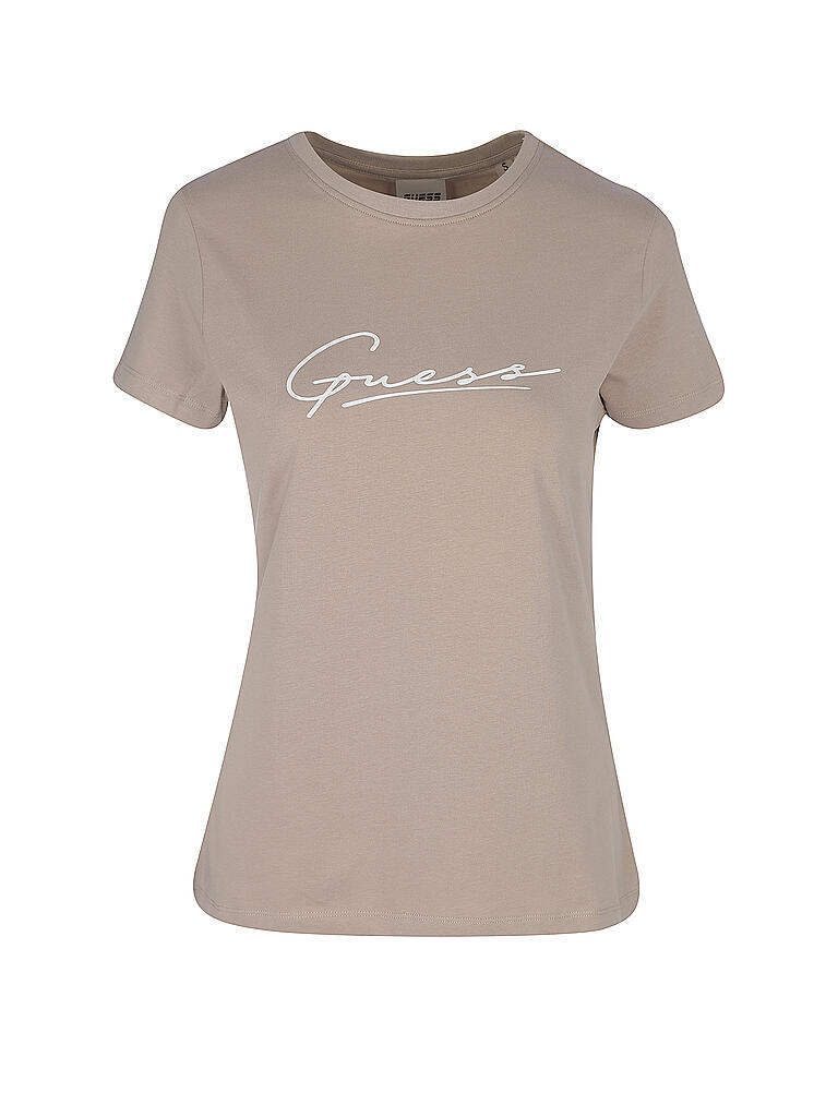 GUESS PERFORMANCE | Damen T-Shirt Schriftzug | beige