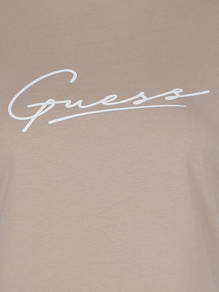 GUESS PERFORMANCE | Damen T-Shirt Schriftzug | beige