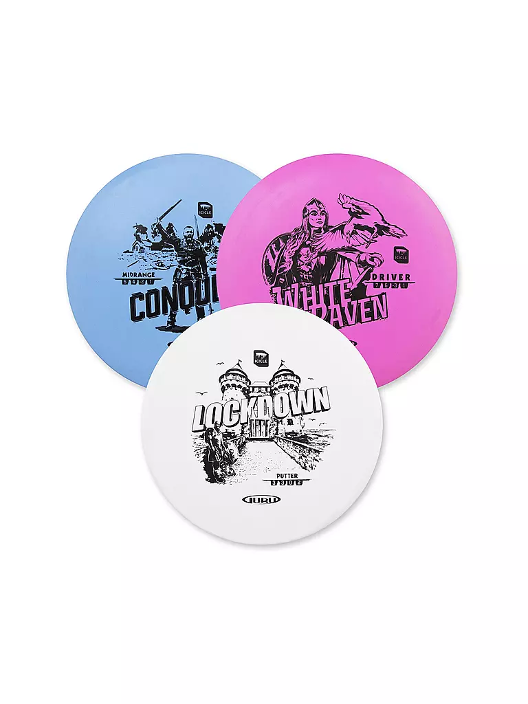 GURU | Disc Golf Starter-Set, 3-teilig | bunt