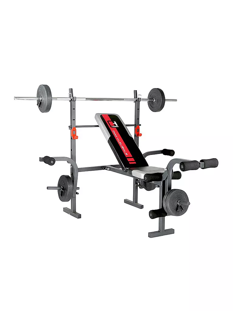 HAMMER | Hantelbank Bermuda inkl. 25 kg Gewichte | schwarz