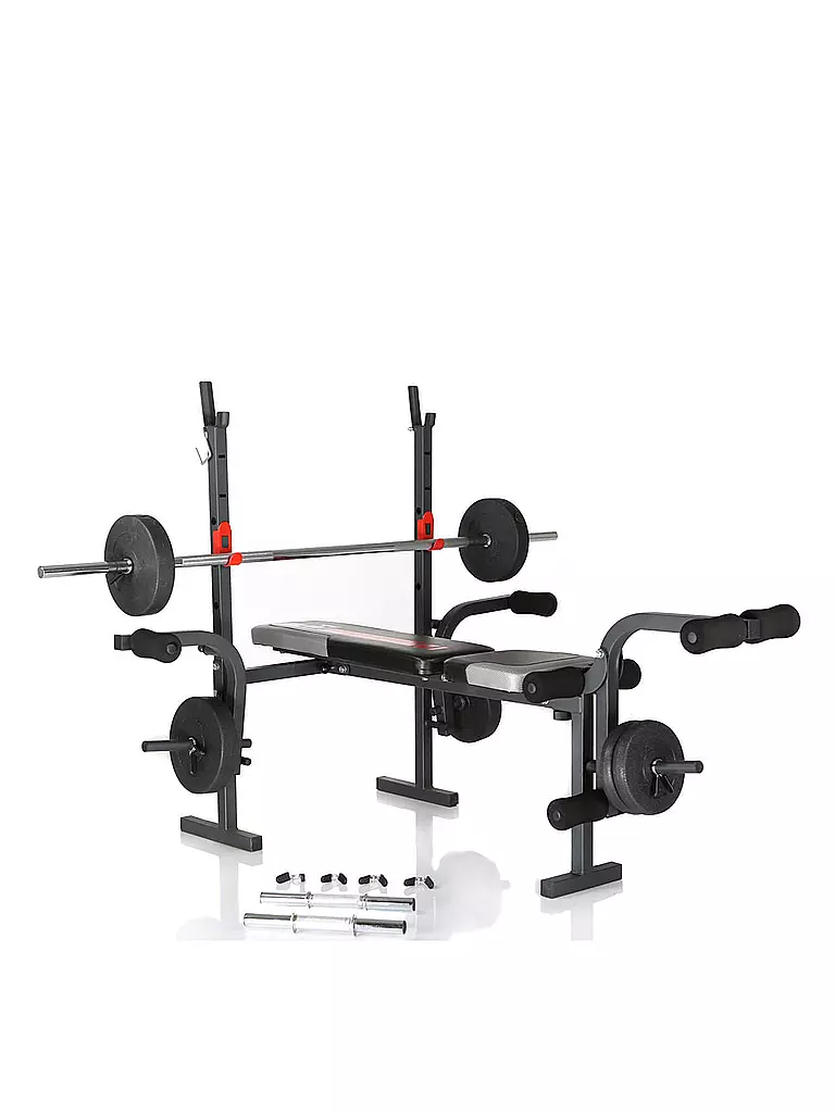 HAMMER | Hantelbank Bermuda inkl. 25 kg Gewichte | schwarz