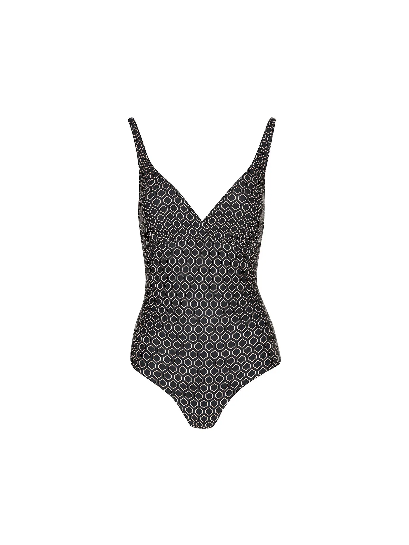 HOT STUFF |  Damen Badeanzug V-Neck | schwarz