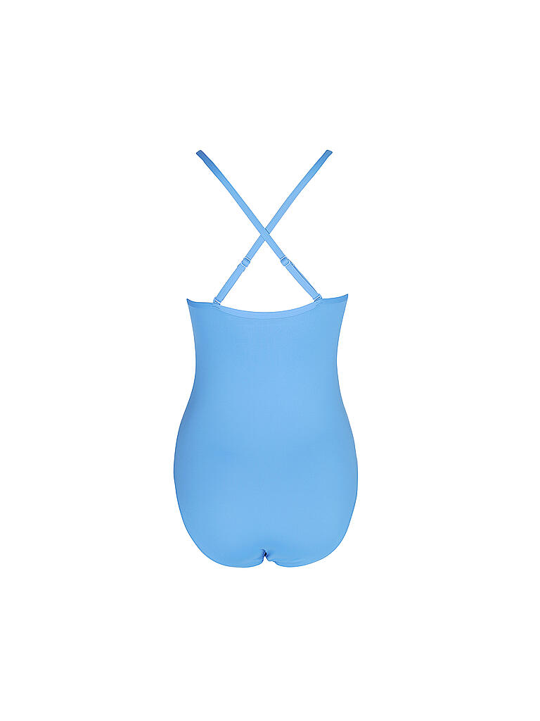 HOT STUFF | Damen Badeanzug Twisted Solids Blue | blau