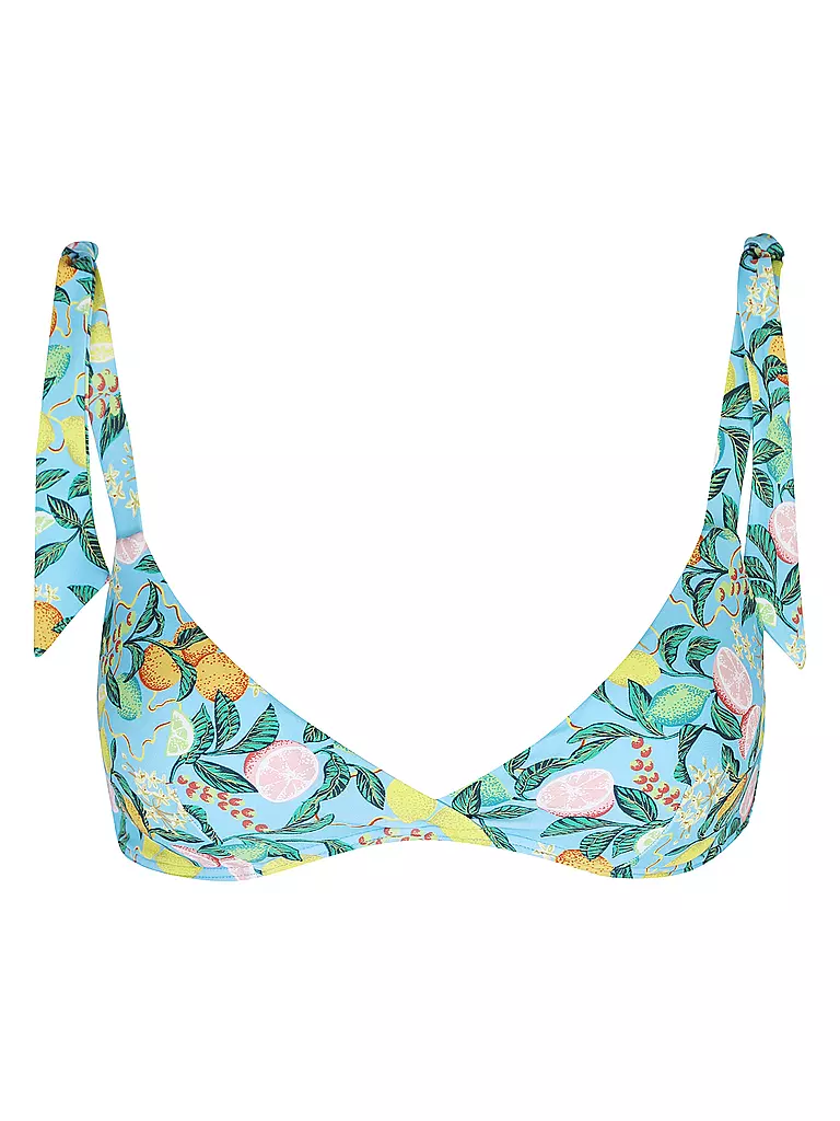 HOT STUFF | Damen Bikinioberteil mit Maschen Print | hellblau